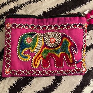 Pink Elephant Zipper Bag